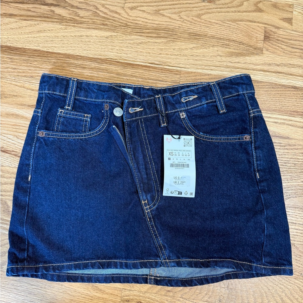 Zara Dark Blue mini Denim Skirt